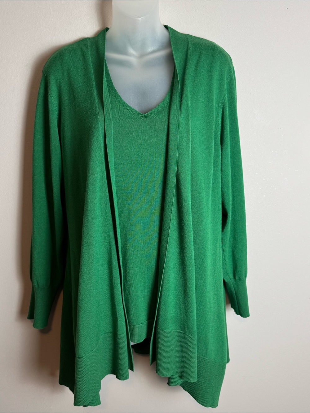 Chico's 2 Piece Green Cardigan And Sweater Tank Size Large